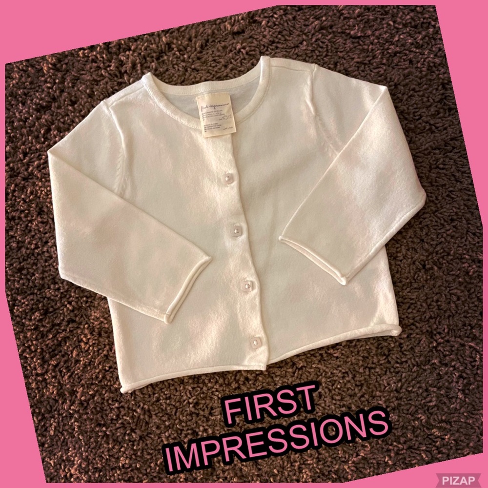 FIRST IMPRESSIONS ~ IVORY WHITE BABY SWEATER
